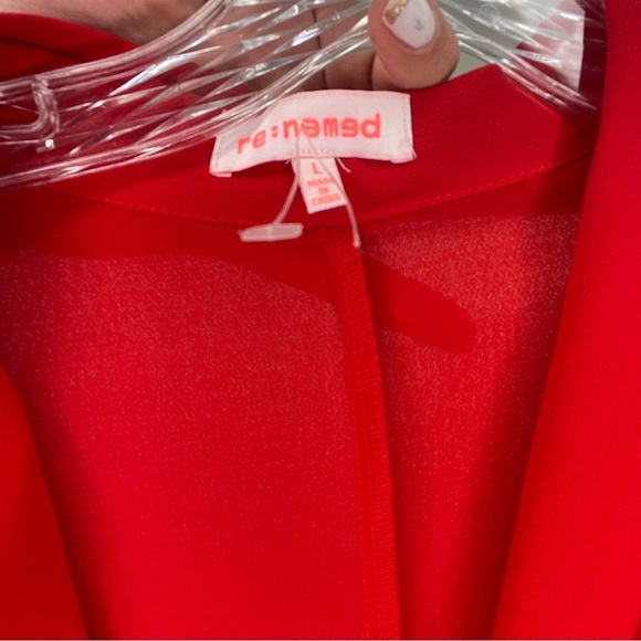 Red Long Sleeve Romper - Picture 7 of 8